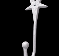Handcrafted Metal Star Top Wall Hook Decorative Utility